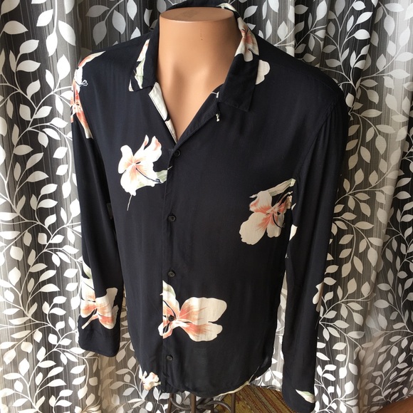 All Saints Other - All Saints long sleeve button front shirt florals 100% viscose Medium